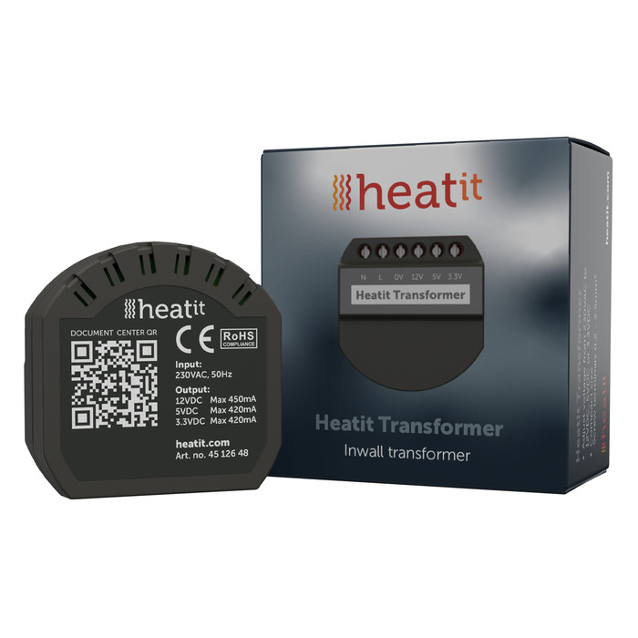 tovább a Heatit Transformer 3,3/5/12V adatlapjára 6773 ... Heatit Transformer 3,3/5/12V